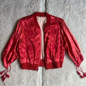 Free people silky red jacket